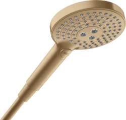 Лейка душевая Axor ShowerSolutions 120 3jet EcoSmart, настенная, регулируемая, круглая, с 3 режимами, латунная, цвет шлифованная бронза, ручная, для душа/ванной