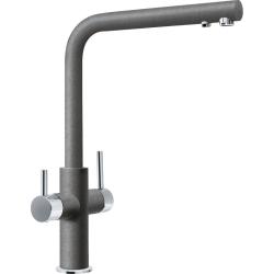 Смеситель для кухни/мойки Franke Neptune Clear Water с фильтрацией воды/биканальный, однорычажный, поворотный, керамический картридж, высокий, длина излива 214 мм, латунь, цвет серый камень