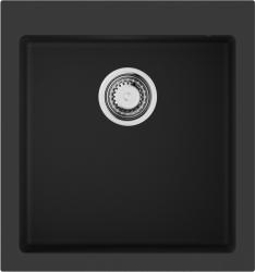 Мойка кухонная Omoikiri Bosen 47A-GB, 47х50 см, врезная, из искусственной керамики (Artceramic), прямоугольная, цвет графит, без отверстия под смеситель, без крыла, слив-перелив