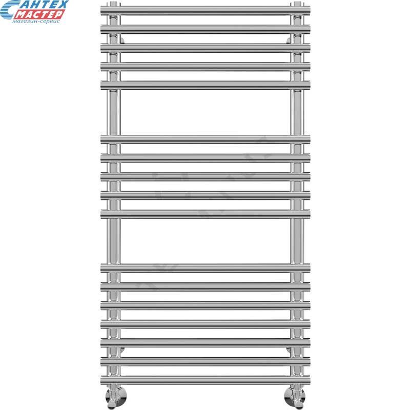 Полотенцесушитель 500x1045 мм Terminus Кремона П17 1/2" дюйма. водяной, нижнее подключение, из нержавеющей стали, форма лесенка, настенный, цвет хром, для ванны, вертикальный, к стояку горячей воды, отопления, межосевое расстояние