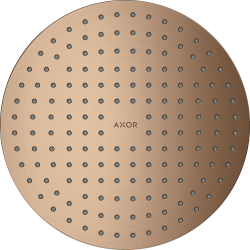 Верхний душ AXOR ShowerSolutions 250 2je, потолочный/скрытый монтаж, круглый, с 2 режимами, размер 25 см, металлический, цвет: шлифованное красное золото, для душа/ванной