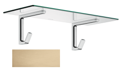 Полка Axor Universal, для полотенец, с крючками, размер 60х25,1 см, настенная, цвет шлифованная бронза, металлическая/стеклянная, прямоугольная, подвесная, для душа/ванной