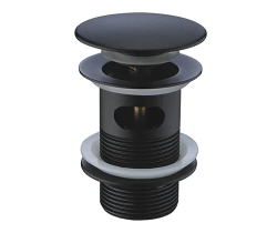 Донный клапан WasserKRAFT A080 Push-up черный Soft-touch с переливом A080