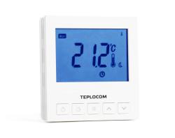 Терморегулятор БАСТИОН TEPLOCOM TS-PROG-220/3A температурный, проводной (белый), комнатный, для систем электрического теплого пола (термостат встраиваемый), жк дисплей, программируемый
