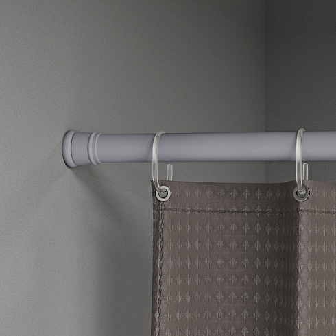 Карниз IDDIS Elegante для ванной комнаты 110-200 см, регулируется, цвет серый матовый, алюминий, телескопический SRC0120i14