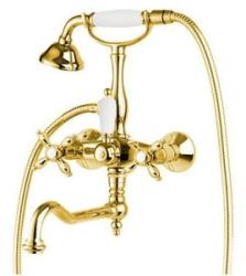 Смеситель для ванны/душа Cezares Nostalgia, настенный, двухвентильный, поворотный, длина 285 мм, керамический, латунь, цвет золото