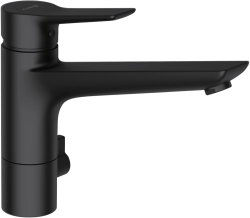 Смеситель для кухни/мойки KLUDI MIX, однорычажный, поворотный, латунный,  длина излива 240 мм, латунь, цвет черный матовый