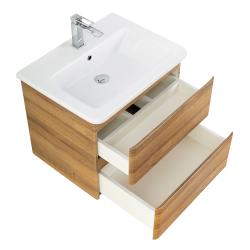 Тумба под раковину BelBagno Albano-Cer 60, 60х46х53 см, подвесная, 2 выкатных ящика, МДФ, цвет: деревенский дуб, шкафчик навесной, механизм доводчика, прямоугольная