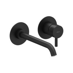 Смеситель для раковины/умывальника Ravak Espirit, однорычажный, настенный/встраиваемый, неповоротный, керамический, длина излива 187 мм, латунь, цвет черный матовый