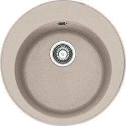 Мойка кухонная Franke RONDA ROG 610-41, 51х51 см, врезная, искусственный гранит (Fragranite+), круглая, цвет сахара, без отверстия под смеситель, без крыла, слив-перелив, врезная в столещницу, для кухни