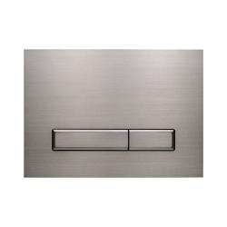 Кнопка смыва KK-POL Aquafiori Diamond прямоугольная, цвет графит матовый, нержавеющая сталь, клавиша управления для сливного бачка, инсталляции унитаза, двойная, механическая, панель, универсальная, размер 245х175х13 мм