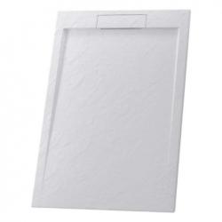 Душевой поддон RGW Stone Tray STL, 80х100х2,5 см, прямоугольный, из искусственного камня, низкий, цвет: белый, с антискользящим рельефным покрытием, с бортиком