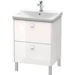 Тумба под раковину Duravit Brioso, 62х47,9х69,1 см, напольная, цвет: белый глянец, 2 выдвижных ящика, ДСП, прямоугольная, левая/правая, в ванную комнату