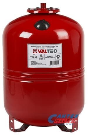 Бак расширительный 150 л (красный) VALTEC на ножках, на пол, вертикальный, мембранный, накопительный, напольный, для воды, антифриза, системы водяного отопления закрытого типа