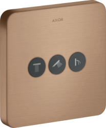 Вентиль Axor ShowerSelect softsquare запорный/переключающий, для 3 потребителей, скрытого монтажа, настенный, 17х17 см, квадратный, латунь, цвет: шлифованное красное золото, встраеваемый/встроенный, для ванны/душа