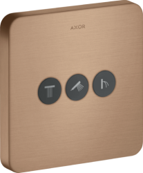 Вентиль Axor ShowerSelect softsquare запорный/переключающий, для 3 потребителей, скрытого монтажа, настенный, 17х17 см, квадратный, латунь, цвет: шлифованное красное золото, встраеваемый/встроенный, для ванны/душа Вентиль Axor ShowerSelect softsquare запорный/переключающий, для 3 потребителей, скрытого монтажа, настенный, 17х17 см, квадратный, латунь, цвет: шлифованное красное золото, встраеваемый/встроенный, для ванны/душа