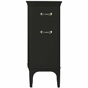 Тумба BelBagno Prado 45, 45х35х110 см, подвесная, 1 выдвижной ящик/1 распашная дверца, массив дерева, цвет: черный глянцевый, шкафчик напольный, механизм доводчика, прямоугольная