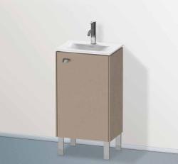 Тумба под раковину Duravit Brioso, 44х31х68,5 см, напольная, цвет: лен/хром, 1 распашная дверца/одностворчатая, стеклянная полка, ДСП, прямоугольная, правая, в ванную комнату