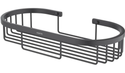 Полка-корзина Aquatek AQ4916MB настенная/подвесная, латунь, овальная, для ванных принадлежностей, в ванную/туалет/душевую кабину, цвет матовый черный