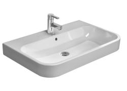 Раковина DURAVIT Happy D.2 WonderGliss 65х50,5х17 см, подвесная, прямоугольная, санфарфор, цвет белый, с 1 отверстием под смеситель, антигрязевое покрытие, слив/перелив