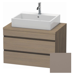 Тумба под раковину для консоли/столешницы Duravit DuraStyle 80х54,8х51,2 см, подвесная, ДСП, цвет: дуб терра/базальт, 2 выдвижных ящика, прямоугольная