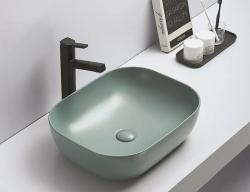 Раковина для ванной CeramaLux NC 78104MLG-6 50,5х14х40,5 накладная, прямоугольная, керамическая/фарфоровая, цвет зеленый, без отверстия под смеситель, без слива-перелива