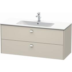 Тумба под раковину Duravit Brioso, 122х47,9х56,1 см, подвесная, 2 выдвижных ящика, ДСП, цвет: серо-коричневый/хром, шкафчик навесной, механизм доводчика, прямоугольная, правая/левая, в ванную комнату