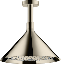 Верхний душ AXOR Showers/Front 240 2jet с потолочным подсоединением, потолочный монтаж, круглый, с 2 режимами, размер 27,9х27,9 см, металлический/латунный, цвет: полированный никель, для душа/ванной