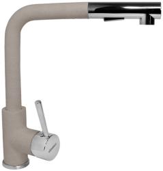 Смеситель для кухни/мойки Longran Impact, однорычажный, поворотный/выдвижной излив, керамический картридж, высокий, длина излива 237 мм, латунь, цвет арена