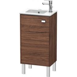 Тумба под раковину Duravit Brioso, 42х28,9х68,3 см, напольная, цвет: орех темный/хром, 1 распашная дверца/одностворчатая, стеклянная полка, ДСП, прямоугольная, левая, в ванную комнату