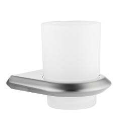 Стакан ABBER Nord для зубных щеток, с держателем, настенный, нержавеющая сталь/стекло, в ванную, цвет стекло матовое/сатин AA1556SP