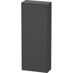 Пенал Duravit Brioso L, 52x24x133 см, подвесной, (левый), с дверцей, с полкой, со стеклянными полками, цвет: графит матовый, в ванную комнату