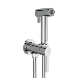 Смеситель с гигиеническим душем Cersanit OLIVA встраиваемый однорычажный на стену, латунный, цвет глянцевый хром, керамический