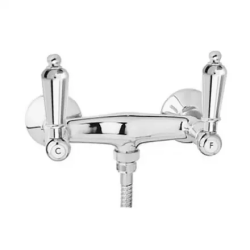 Смеситель для душа Cezares First, настенный, двухвентильный, без излива, керамический, латунь, цвет хром