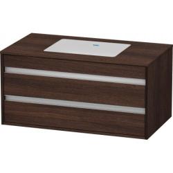 Тумба под раковину для консоли/столешницы Duravit Ketho 100х55х49,6 см, подвесная, ДСП, цвет: каштан темный, 2 выдвижных ящика, для встраиваемой сверху раковины, прямоугольная
