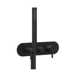 Смеситель для душа Ravak Espirit, встраиваемый, термостатический, без излива/с душевым набором, керамический, латунь, цвет черный матовый