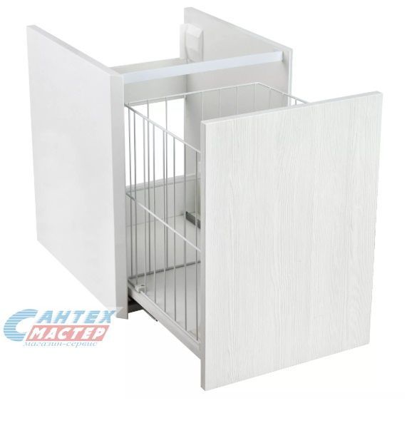 Тумба Акватон Брук 40 подвесная с корзиной под раковину дуб латте для ванны 1A202203BCDL0