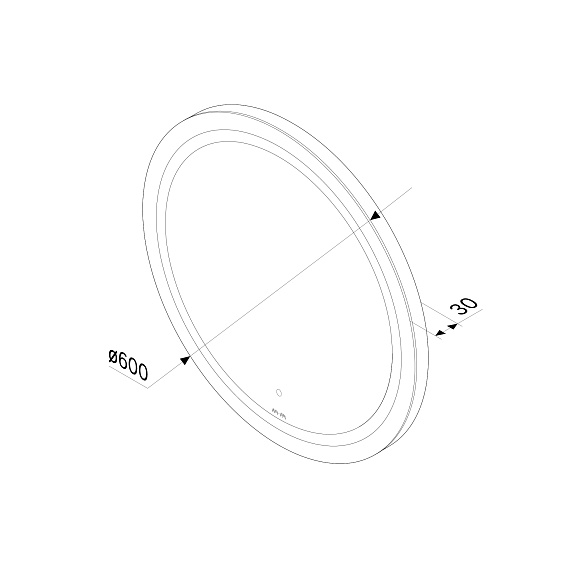 Зеркало Am.Pm X-Joy 600х600х30 см с LED/ЛЕД-подсветкой, круглое, с ИК- сенсором, выключатель сенсорный, для ванны, навесное/подвесное/настенное
