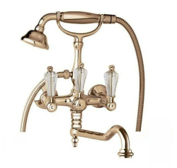 Смеситель для ванны/душа Cezares Diamond, настенный, двухвентильный, поворотный, длина 285 мм, керамический, латунь, цвет бронза