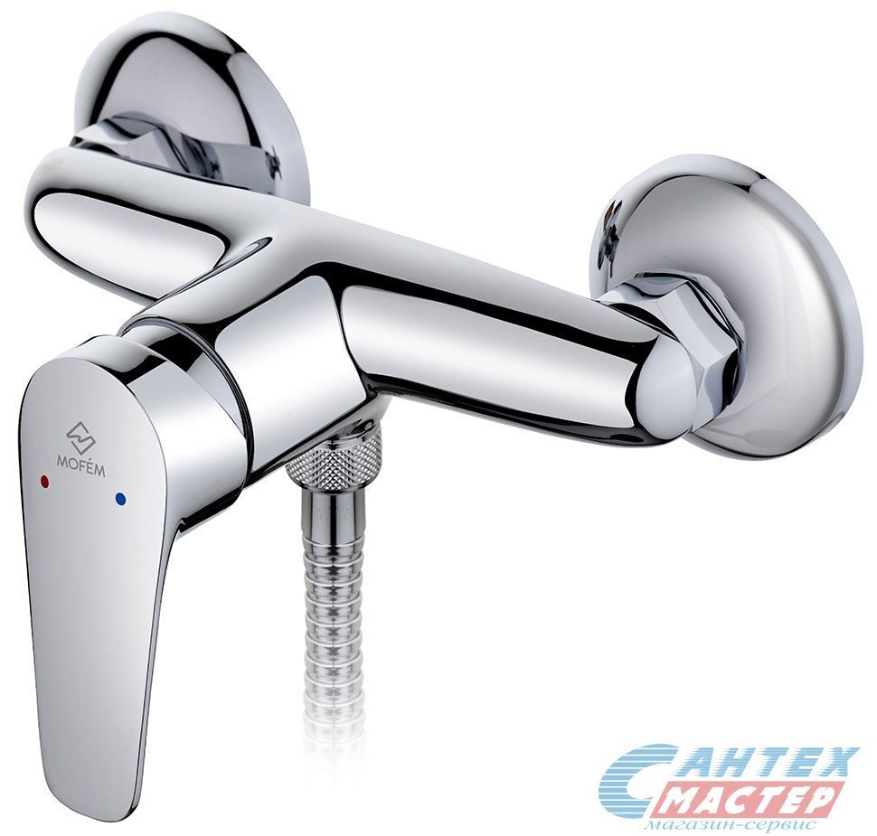 Смеситель для душа Mofem Bridge 401 однорычажный, керамический, настенный, без излива/шланга/лейки, латунь хром, хромированный
