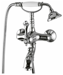 Смеситель для ванны/душа Cezares Margot, настенный, однорычажный, неповоротный, длина 145 мм, керамический, латунь, цвет хром