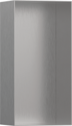 Полка Hansgrohe XtraStoris Minimalistic 300/150/100, с открытой рамой, размер 30х15х10 см, встраиваемая в нишу, форма прямоугольная, цвет шлифованная сталь, нержавеющая сталь, встроенная/настенная, шкаф/короб, в стену, для душа/ванной