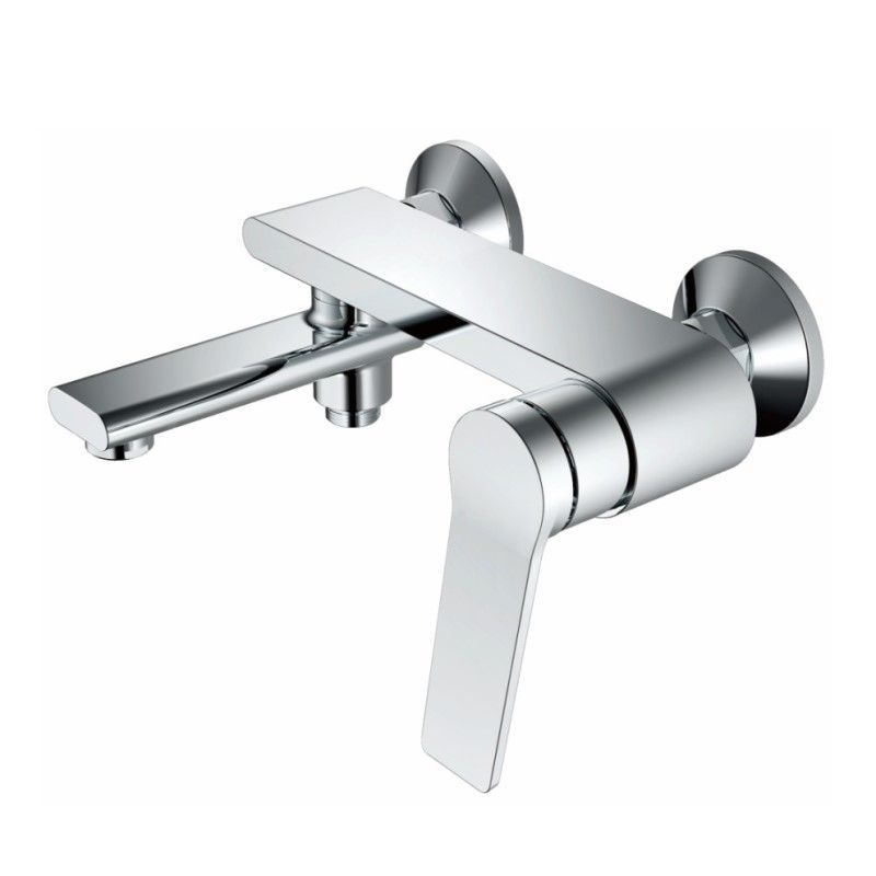 Смеситель для ванны/душа HAIBA однозахватный, хромированный, настенный, излив литой 178 мм, неповоротный, латунь, цвет хром