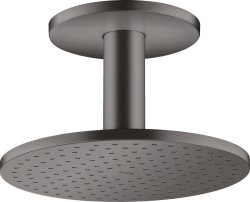 Верхний душ AXOR ShowerSolutions 250 1jet, с потолочным подсоединением, потолочный монтаж, круглый, с 1 режимом, размер 25 см, металлический, цвет: шлифованный черный хром, для душа/ванной