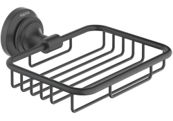 Мыльница Aquatek Классик с держателем, настенная, решетка, латунь, для душа/мыла, в ванную комнату, под кусковое мыло, цвет матовый черный