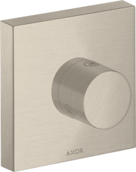 Вентиль Axor Starck Trio/Quattro 120/120 запорный/переключающий, скрытого монтажа, квадратный, латунь, цвет: шлифованный никель, керамический, встраеваемый/встроенный, для ванны/душа