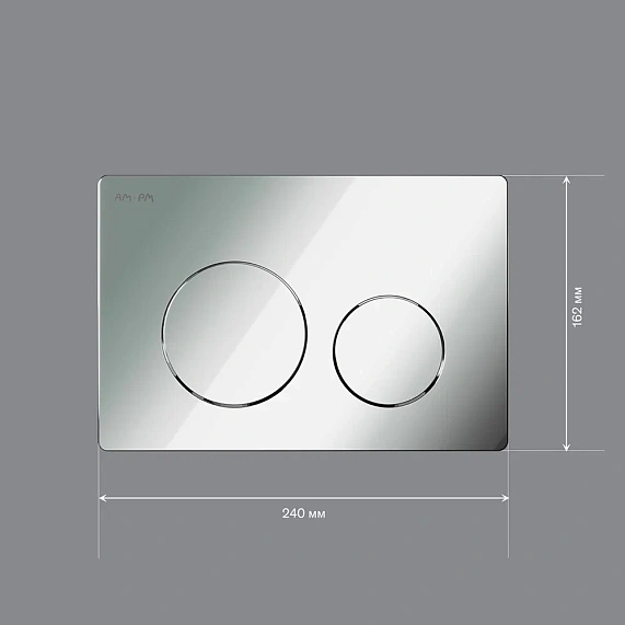 Кнопка смыва Am.Pm PrimeFit L хром, клавиша управления для сливного бачка, инсталляции унитаза, двойная, механическая, панель, универсальная, размер 240х162х10 мм