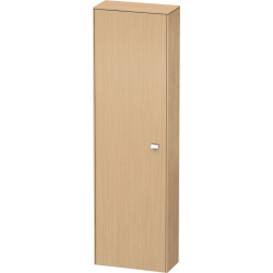 Пенал Duravit Brioso L, 52x24x177 см, подвесной, (левый), с дверцей, с полкой, со стеклянными полками, цвет: натуральный дуб/хром, в ванную комнату