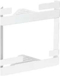 Полка Deante Mokko, размер: 289х208х335 мм, двойная, настенная, цвет белый, стальная, угловая, подвесная, для душа/ванной