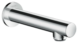 Излив на ванну Hansgrohe Talis S, без переключателя на душ, настенный, латунь, хром, округлый, длина излива 17,5 см, встраиваемый/встроенный, для смесителя/ванны/ванной/душевой, без смесителя